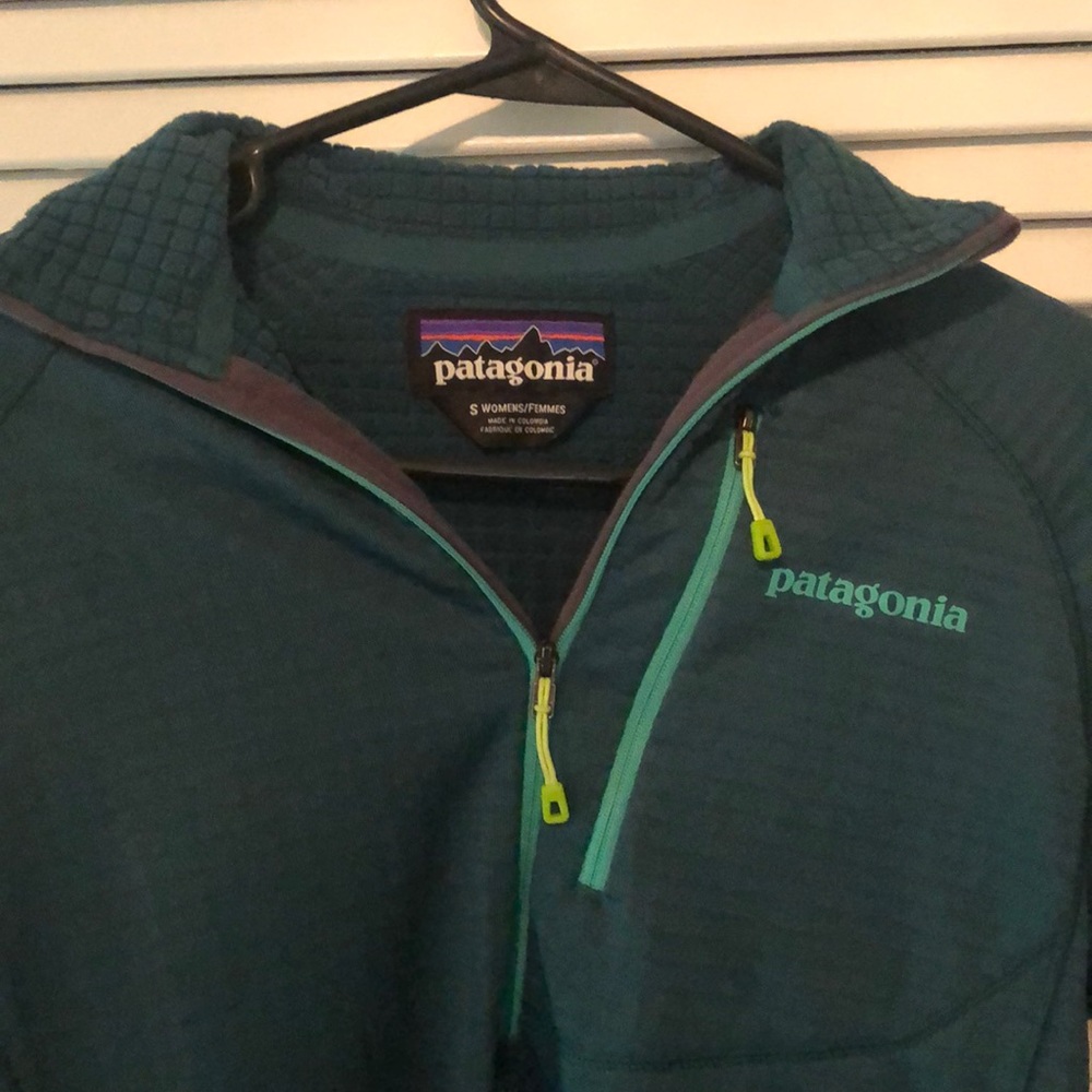 Patagonia R1 Pullover Teal Fleece Half Zip- Teal